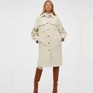 H&M Faux Shearling Beige Teddy Coat